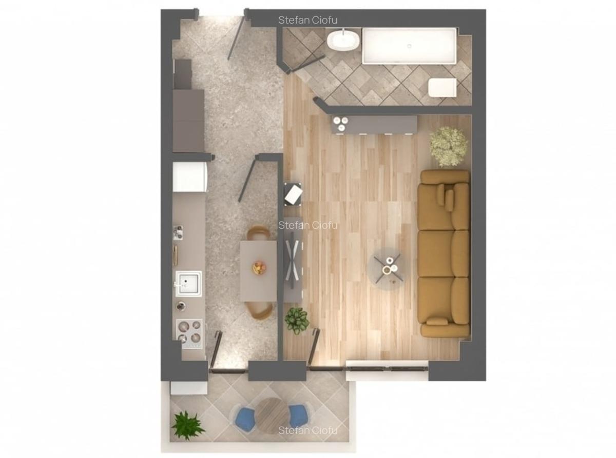 Apartament 1 camera,Podu Ros,Casa Sindicatelor - 2