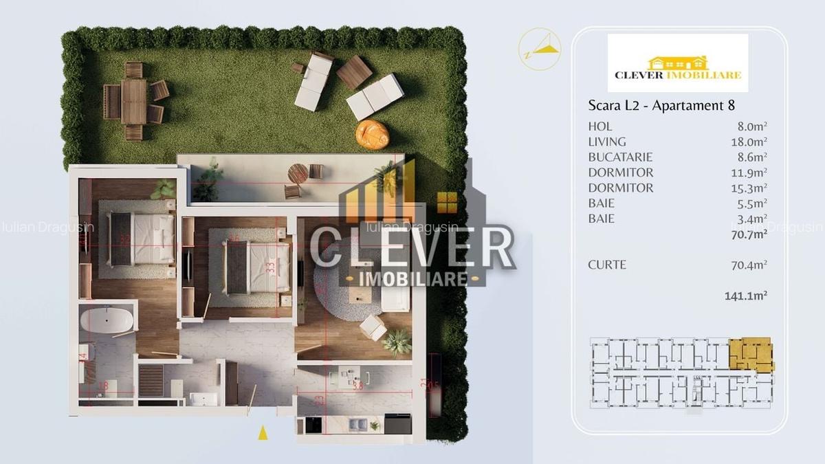 Apartament 3 camere cu Gradina Mutare Imediata Th. Pallady - 12