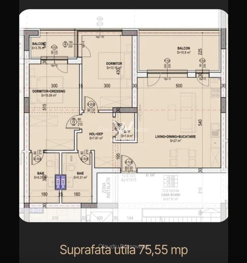 Apartament de închiriat – 3 camere, zonă centrală, Sibiu - 12