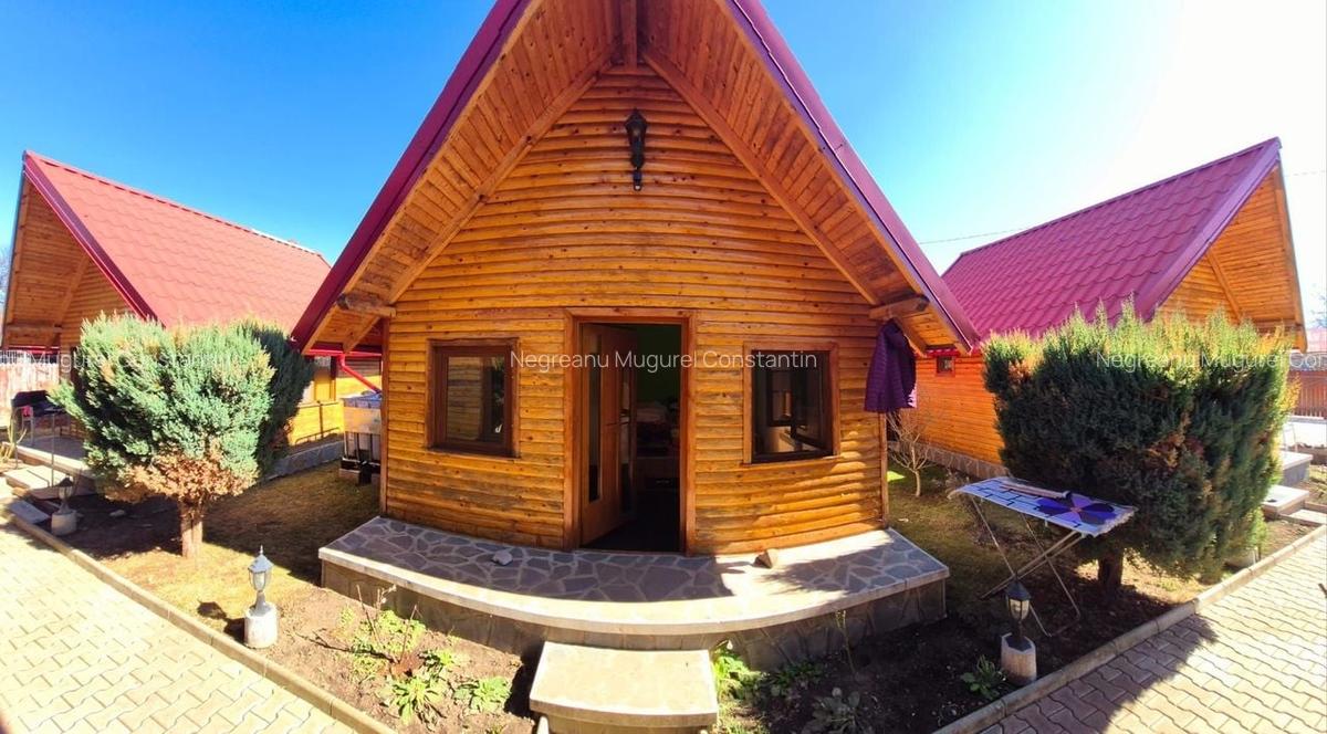 3 Cabane de lemn cu fundatie de beton+Bucatarie, Terasa inchisa, anexa - 2