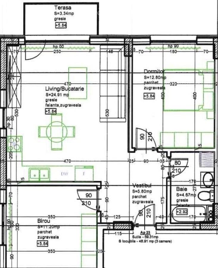 Apartament 3 Camere Tunari, 1 Decembrie, utilat si mobilat, loc parcare - 15