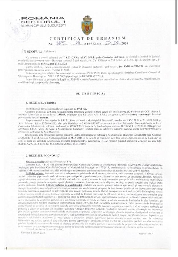 Teren, Sector 1, 7000mp  107. Euro plus. TVA - 3
