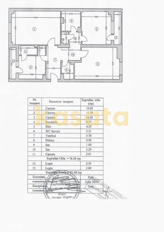 Apartament 3 camere, 81 mp, renovat 2019 - spațios, luminos - 17