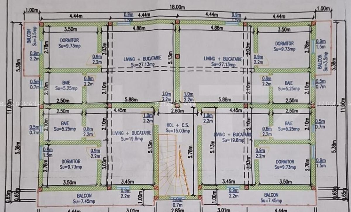Apartament 3 camere, 80 mp, bloc nou in zona Tisauti - 12