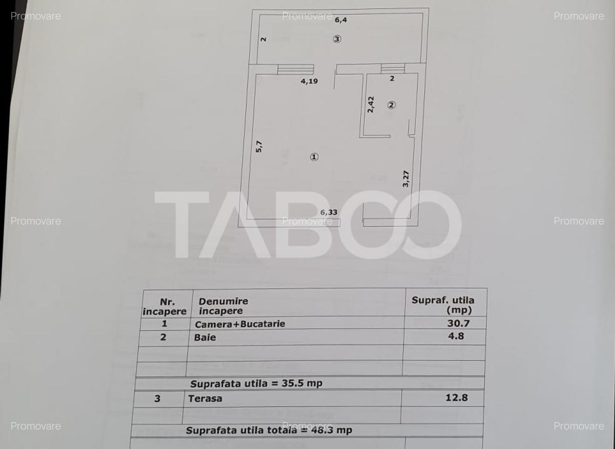 Studio de vanzare 36mp utili + terasa 13 mp constructie 2025 - 1