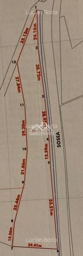 Teren  construibil ,la sosea, intre Vale si Sibiel, zona cu potential - 6