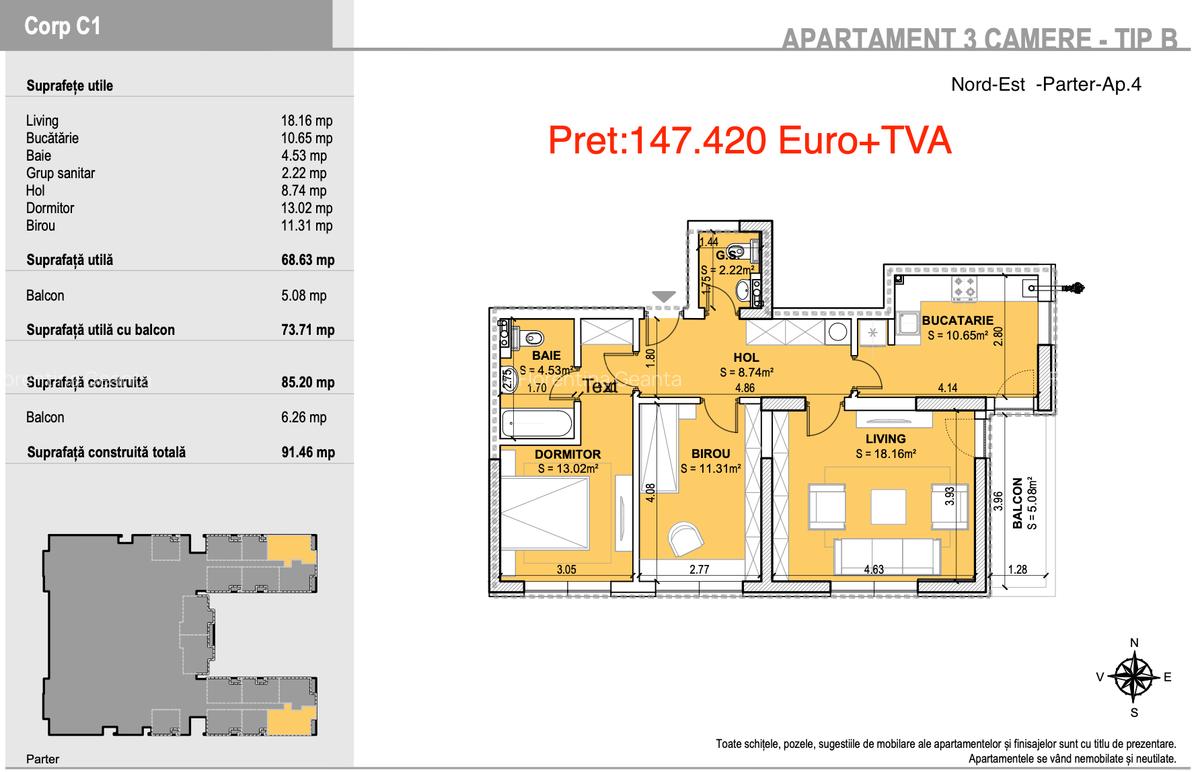 3 camere Rotar Park Residence-2-10min Metrou - 2