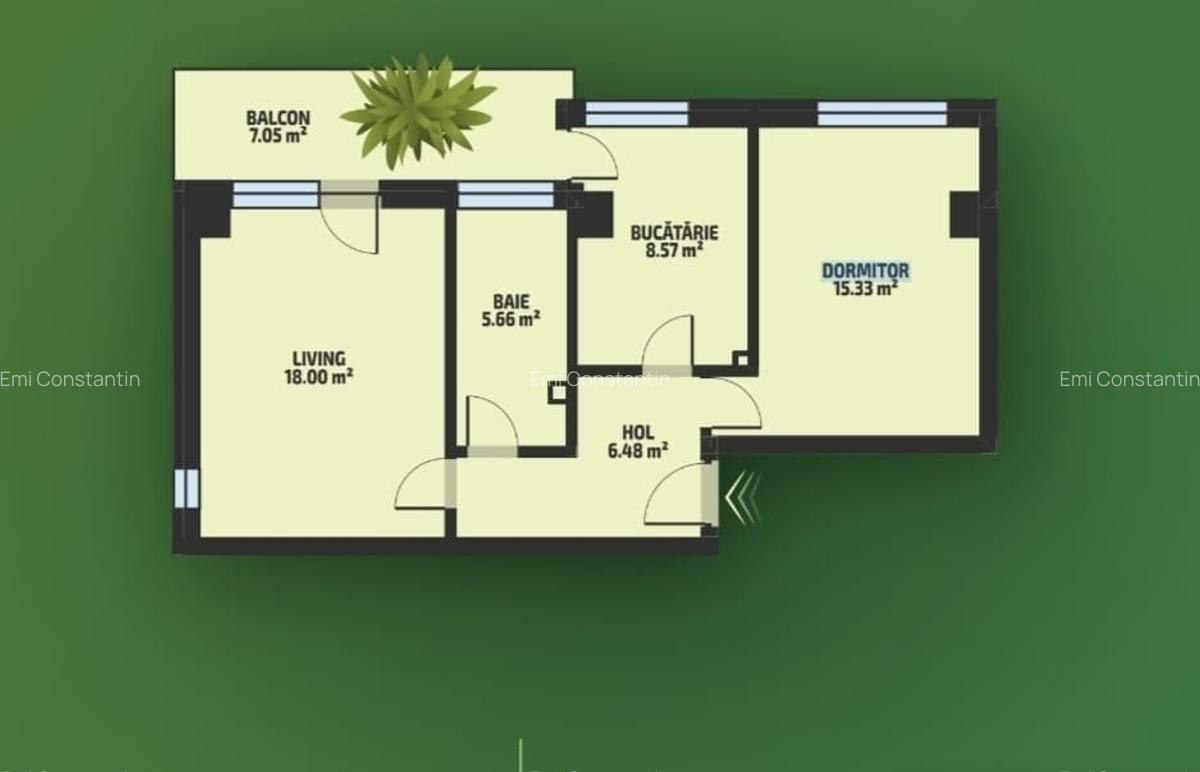 Tatarasi-Kaufland-2 Camer2 Decomandat 61mp-bloc nou - 1