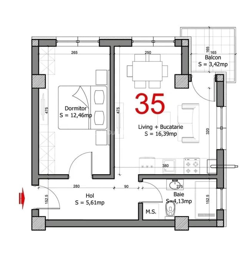Apartament cu 2 camere decomandat, mobilat în Pipera - 8