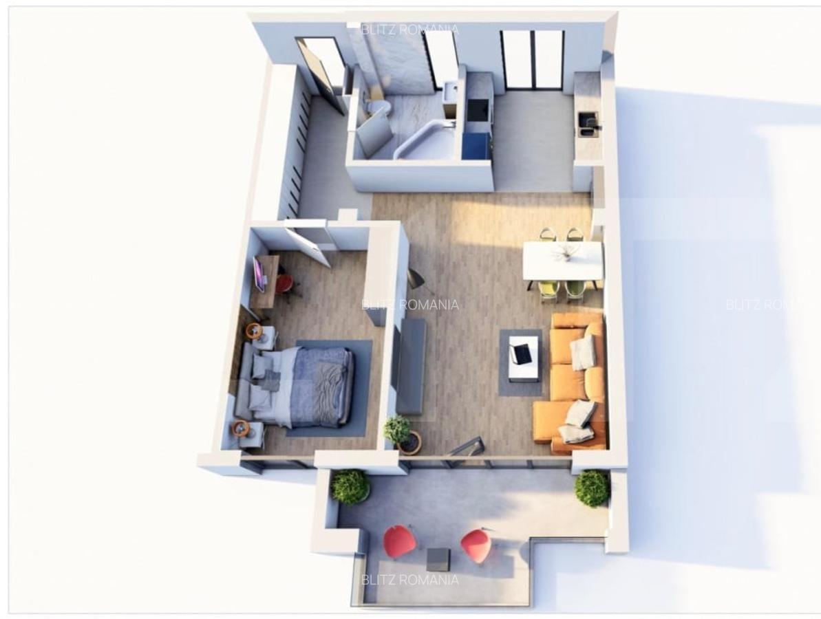 Apartament cu 2 camere, etaj intermediar, terasa, Braytim - 2