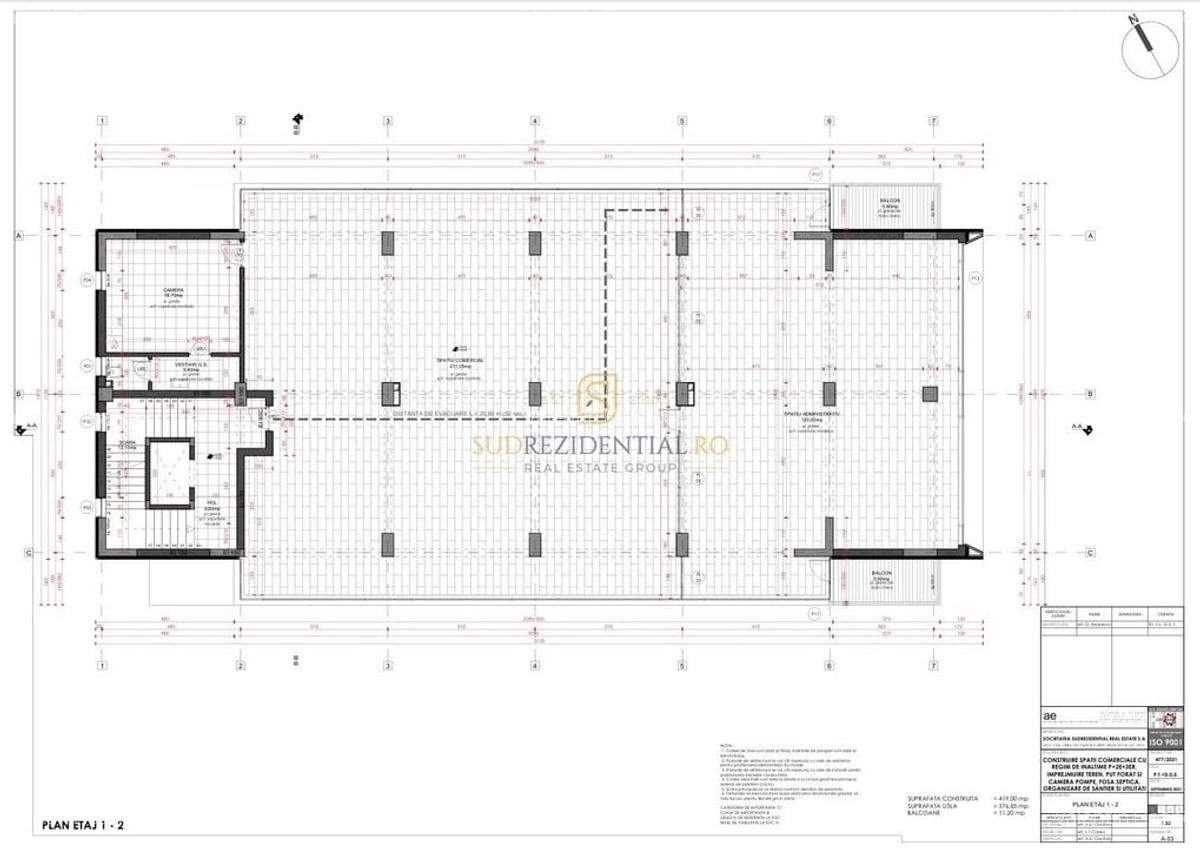 Cladire comerciala, P+2E+3ER, 1512 mp utili, 1350 mp teren, Calea Bucuresti - 17