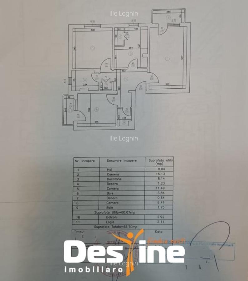 Apartament 3 camere DECOMANDAT, Dacia 65,7 mp - 10