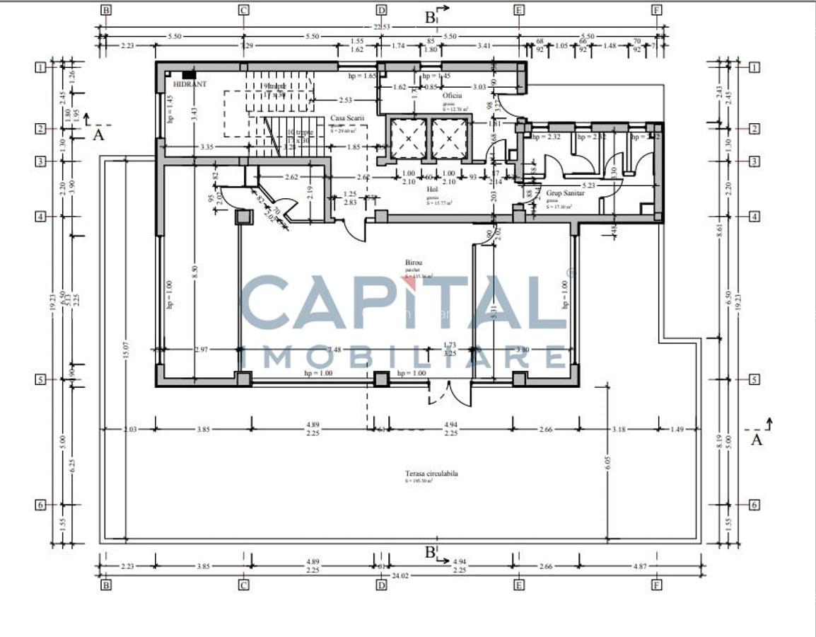 Spatiu birou 150 mp + 195 mp terasa, de inchiriat, comision 0% - 8
