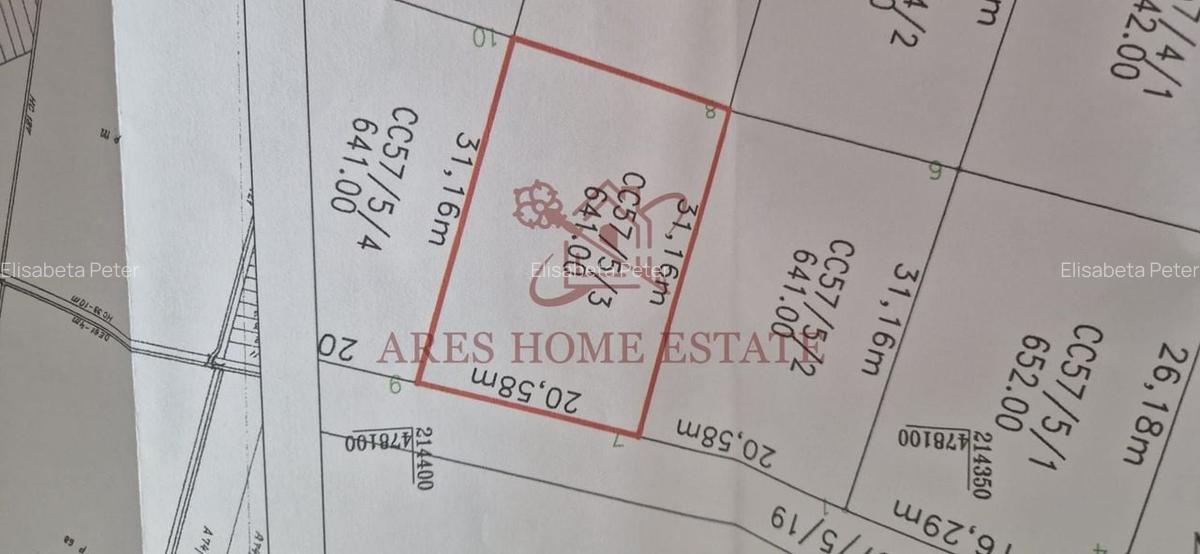 Teren intravilan 641 mp, deschidere 21 m - Str.  Zmeurului - 5