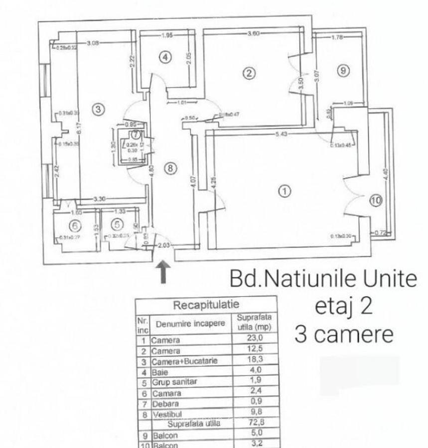Apartament 3 camere Blv. Natiunile Unite - Bloc Monolit 1994 - 10
