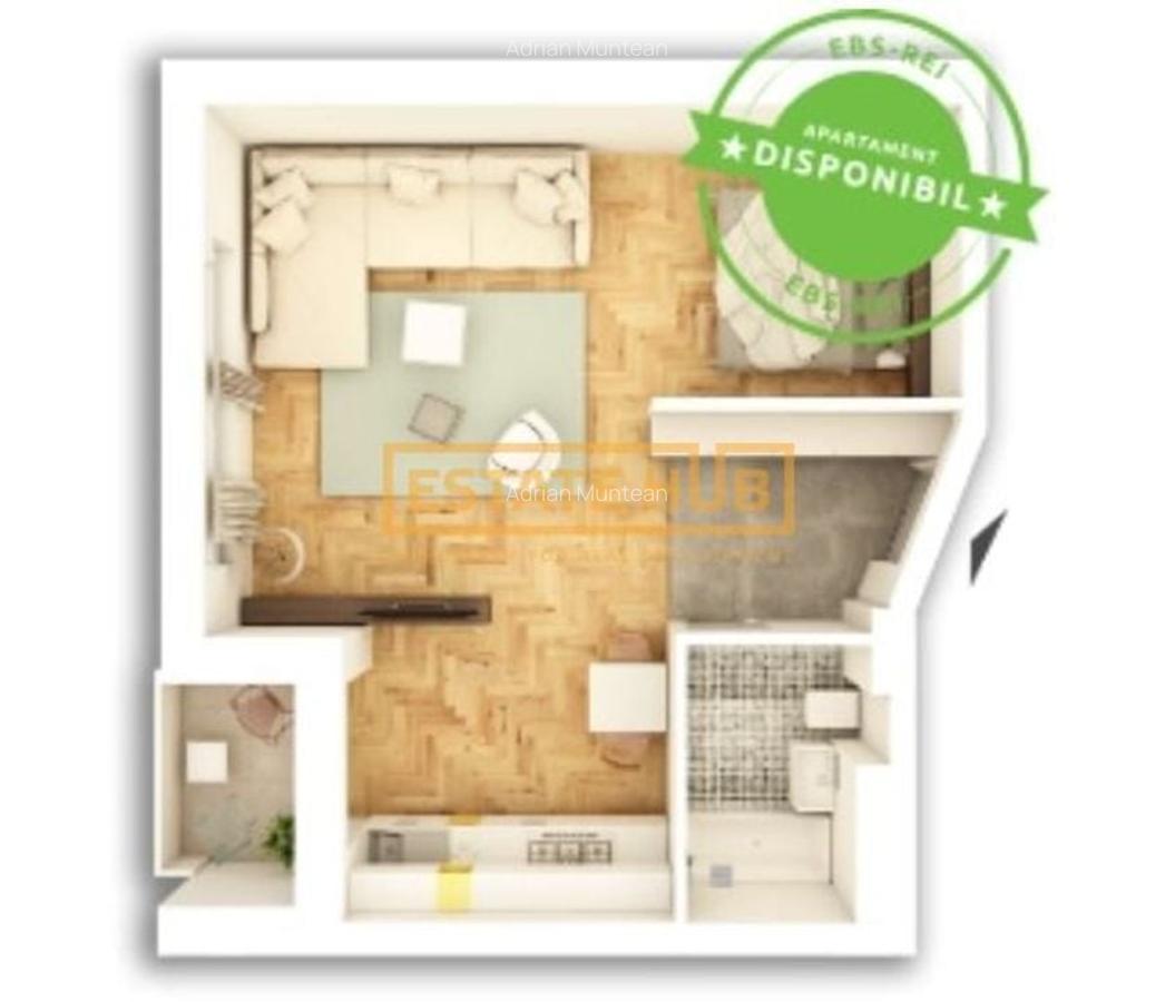 Apartament 1 camera FINISAT | zona Parcul Feroviarilor | Comision 0% - 1