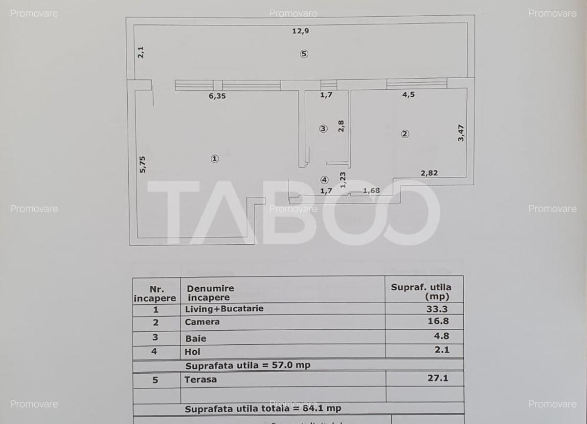 Apartament 2 camere decomandat 47 mp utili + terasa 27 mp nou 2025 - 2