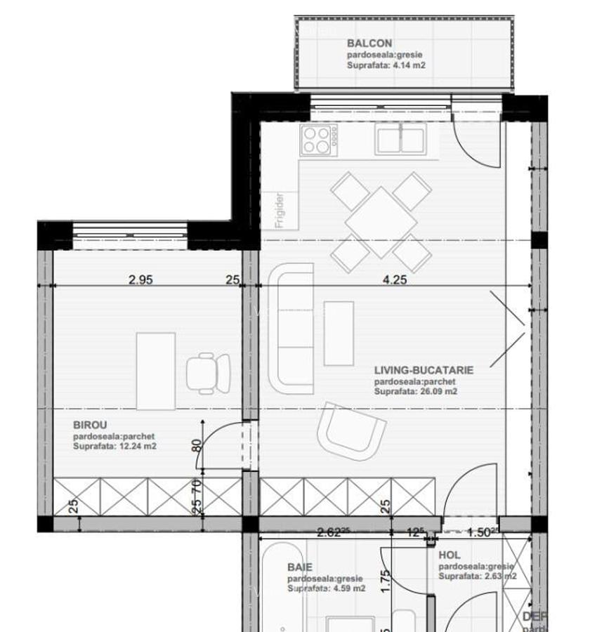 Apartament tip STUDIO, et.4/4, 46 mp, Subcetate City 2, DEZVOLTATOR. - 9