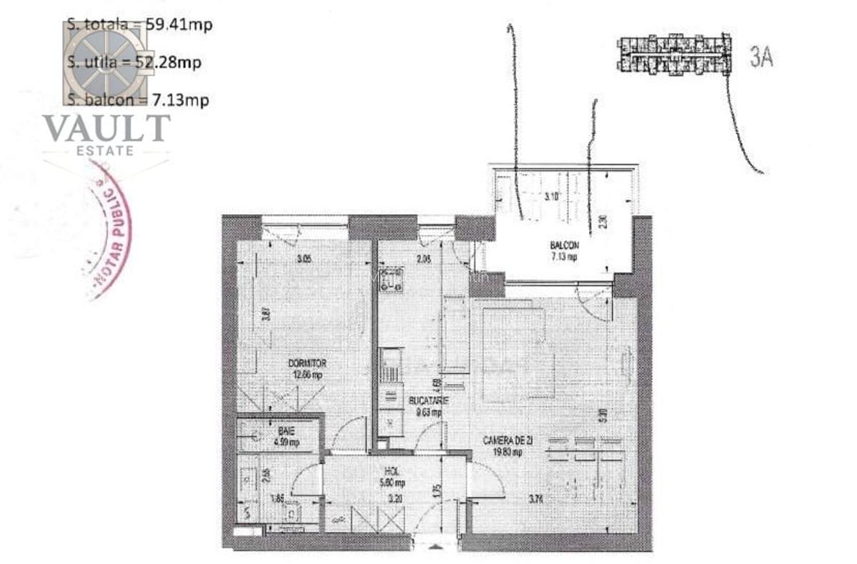 APARTAMENT 2 CAMERE 59 MP - AVIATIEI-183.000+TVA - 2