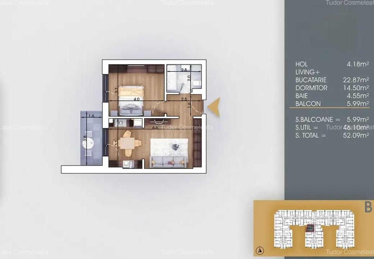 Titan Theodor Pallady metrou Nicolae Teclu Apartament 2 Camere modern - 7