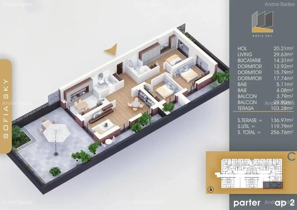 4 camere parter cu terasă spectaculoasă 137 mp - 6