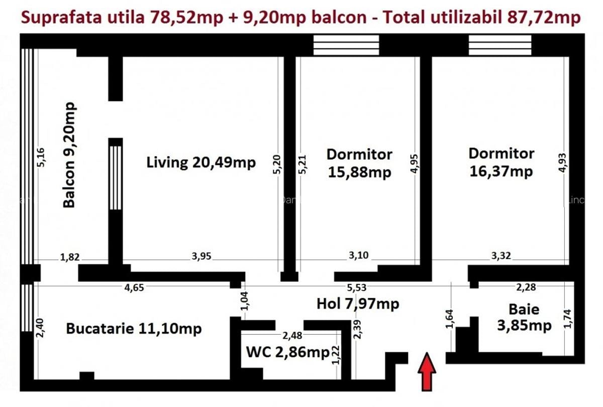 Piata Muncii Bd. Decebal Global City 3 camere 88mp + garaj subteran - 29