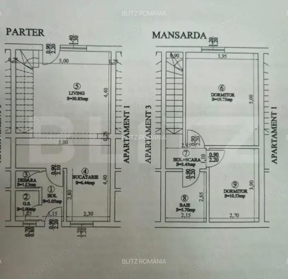 Triplex cu 3 camere, 84 mp utili, 40 mp de teren, zona Eroilor - 1