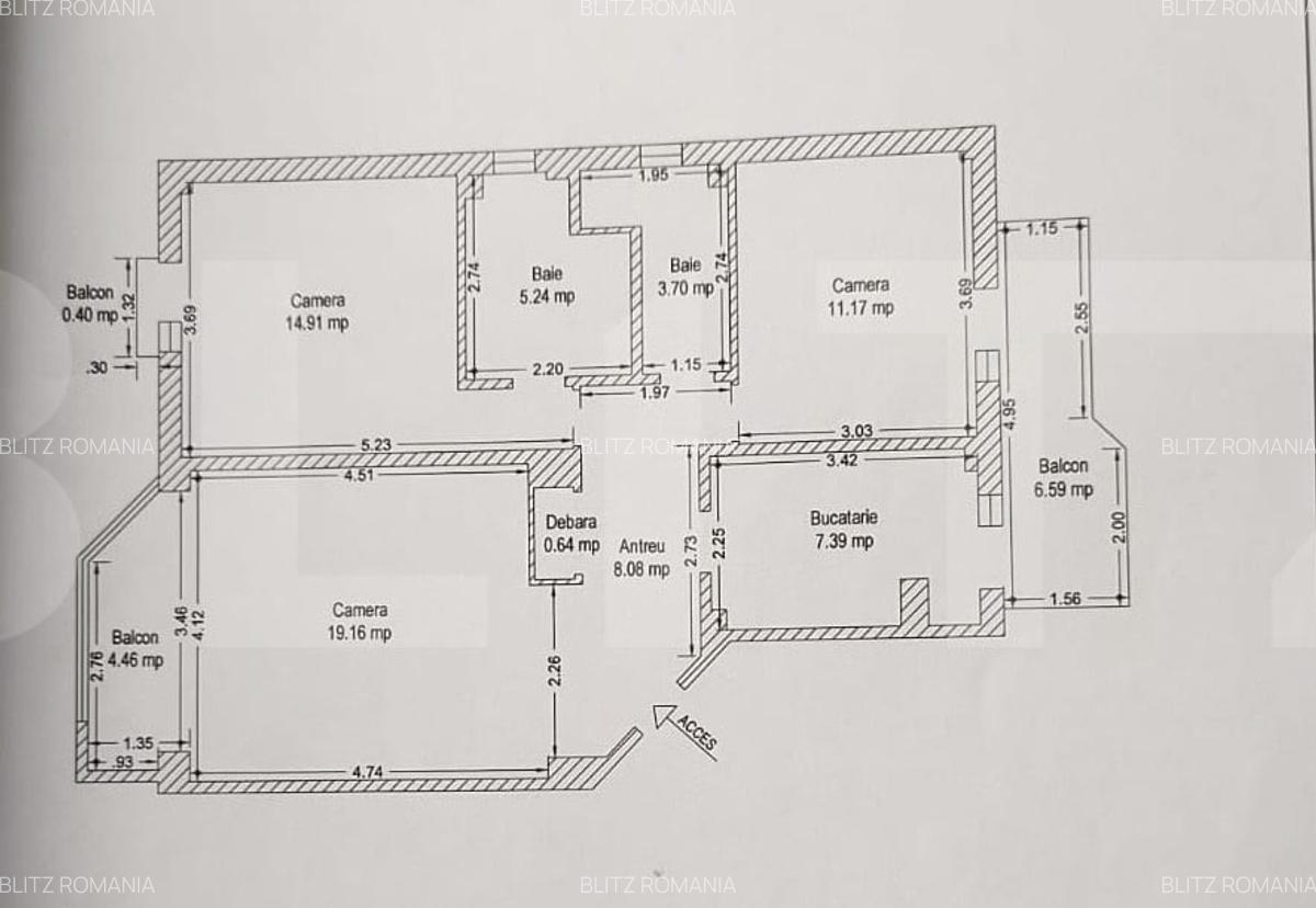 Apartament cu 3 camere decomandat, mobilat în Aradului - 15