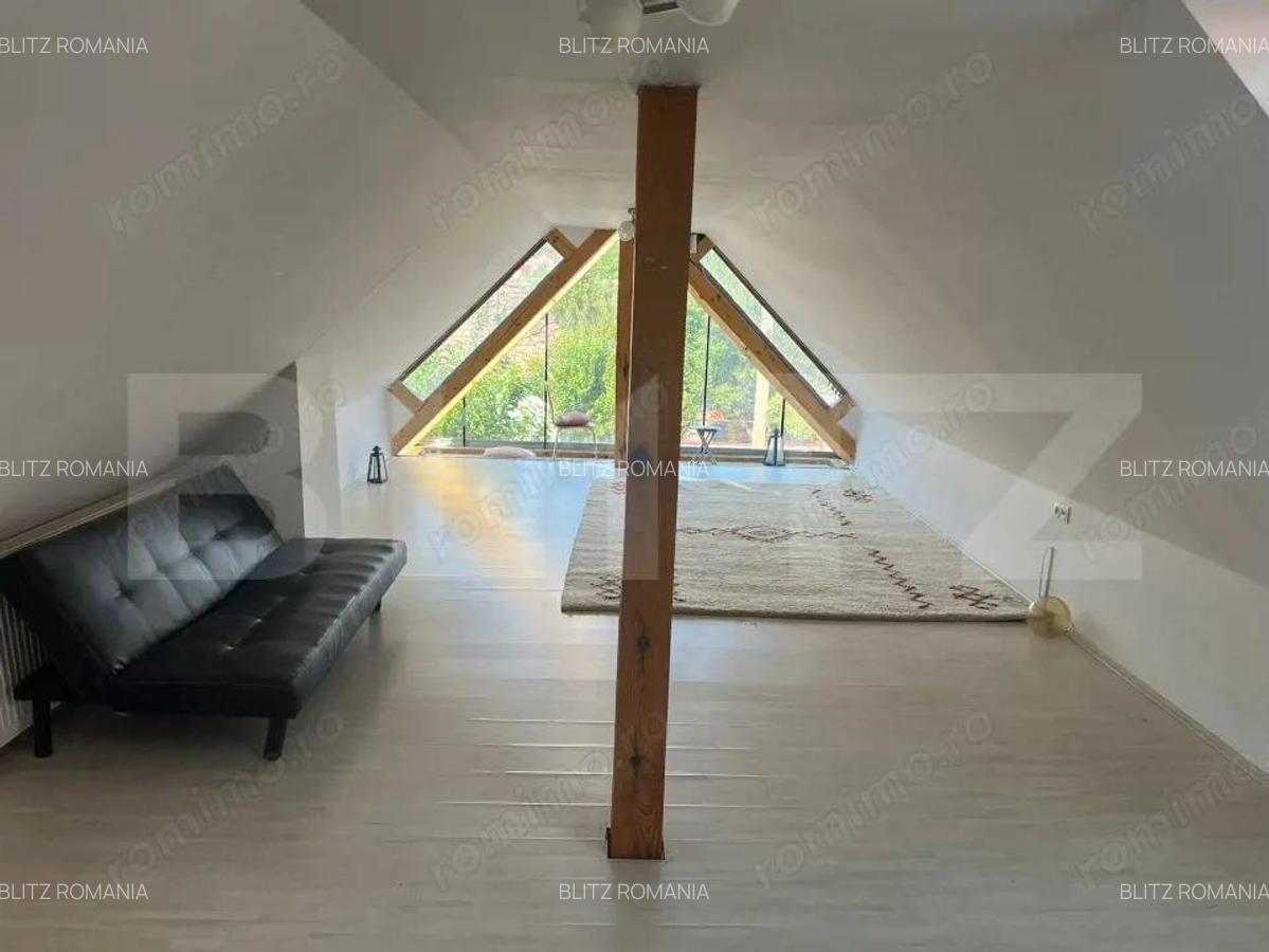Mansarda de inchiriat 2 camere, 65 mp, ideala pentru locuit sau birou, Budiu - 1