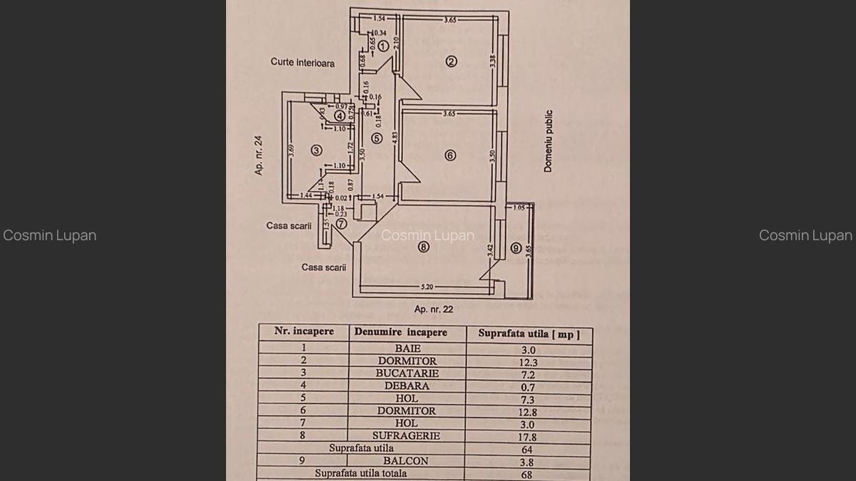 Apartament 3 camere, etaj intermediar, zona Liceul Dl. Tudor - 10