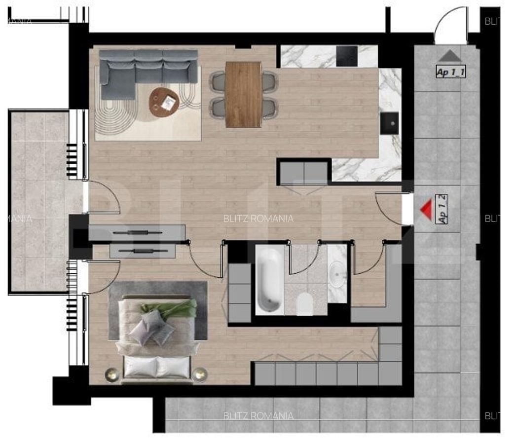 Apartament 2 camere, 85,14 mp, bloc boutique - Zona Dacia - 2