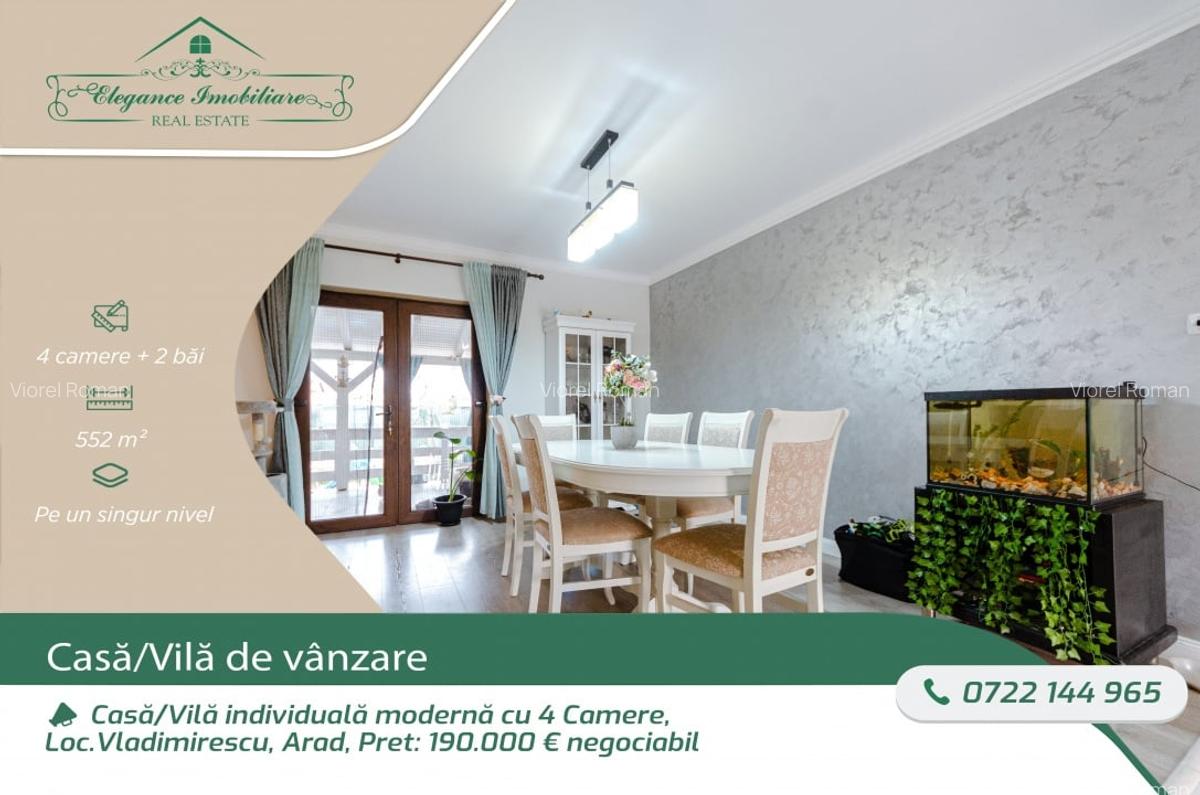 Casa/Vila individuala moderna cu 4 Camere, Loc.Vladimirescu, Arad - 1