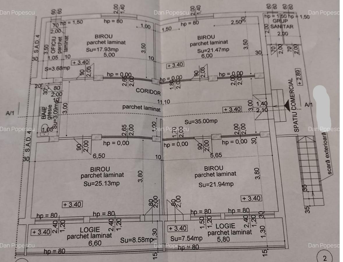 Gh. Lazar - Spatii birouri - Su=144mp - Centrala proprie - 9