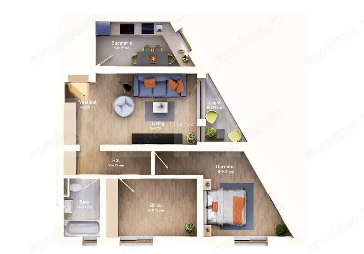 Apartament de vanzare, cu 3 camere, zona Torontalului - 1