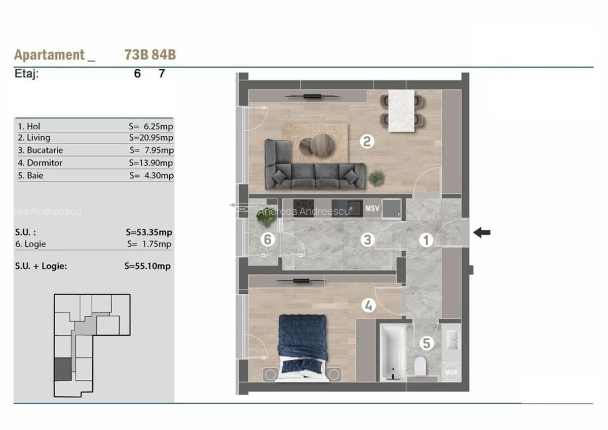 2 camere Brancoveanu Lidl Finisaje Lux mutare imediata - 22