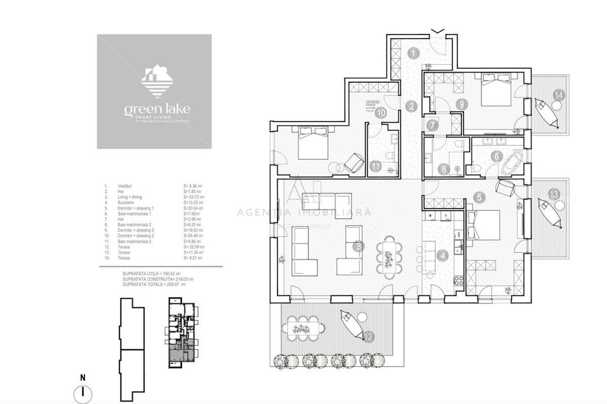 Apartament Spectaculos | 4 Camere | Terasa 22 mp | Green Lake Baneasa - 17