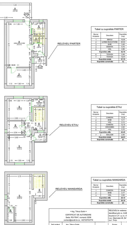 TVA0%,PROPRIETAR,Duplex 5 camere,perete despartitor dublu - 5