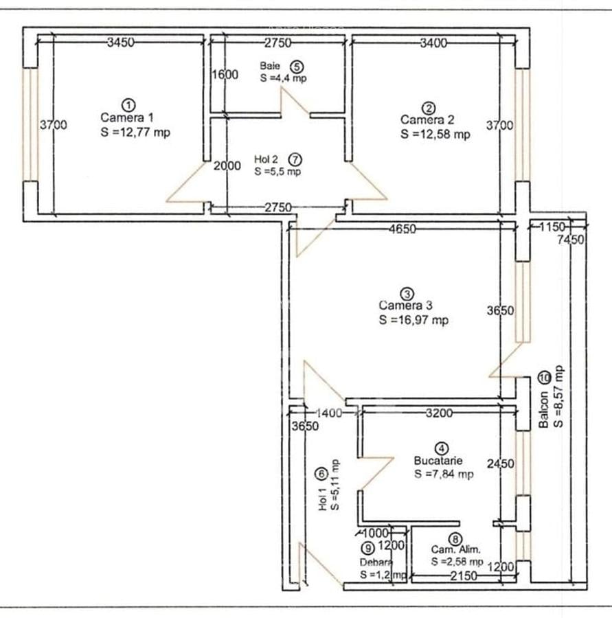 Apartament 3 camere,renovat,zona Take Ionescu - 9