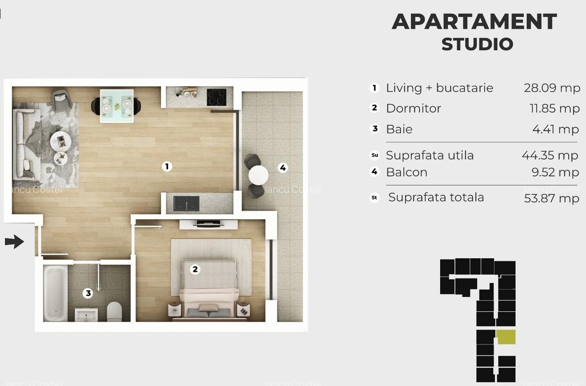 2 camere tip Studio - Metrou Berceni 400m - Bloc Nou 2025 - 8