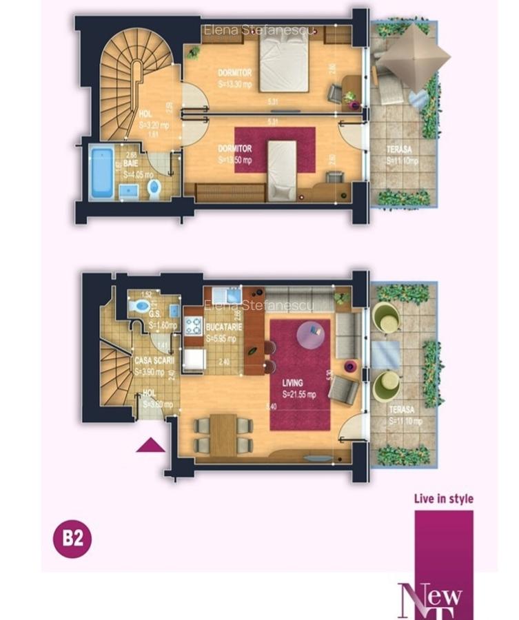 Complex New Town Residence - Apartament 3 camere - tip duplex /loc parcare, CT - 8