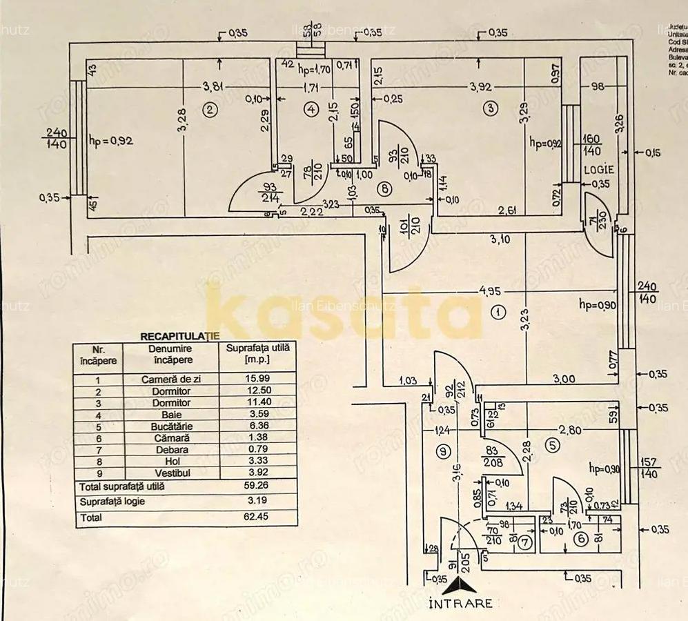 Apartament 3 camere Cranga?i, vizavi de Auchan, etaj 3 - 12