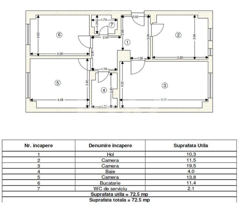 OPORTUNITATE !!!! Apartament cu 3 camere- B-dul Muncii - 3