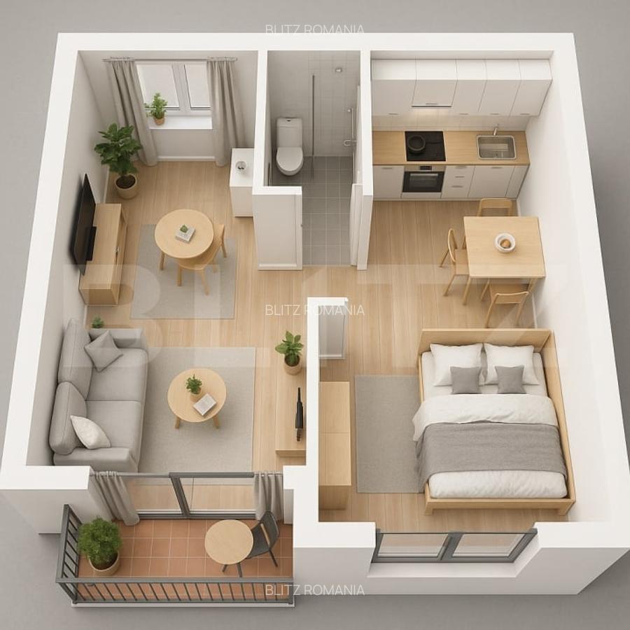 Apartament de vanzare, cu 2 camere, 56,47 mp, zona Tractorul - 3