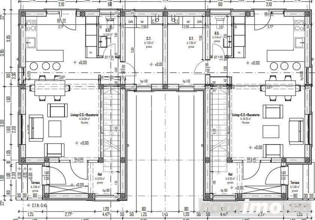 Sanandrei, Duplex pe Etaj, Proiect Modern, Desp prin camera Tehnica. - 17