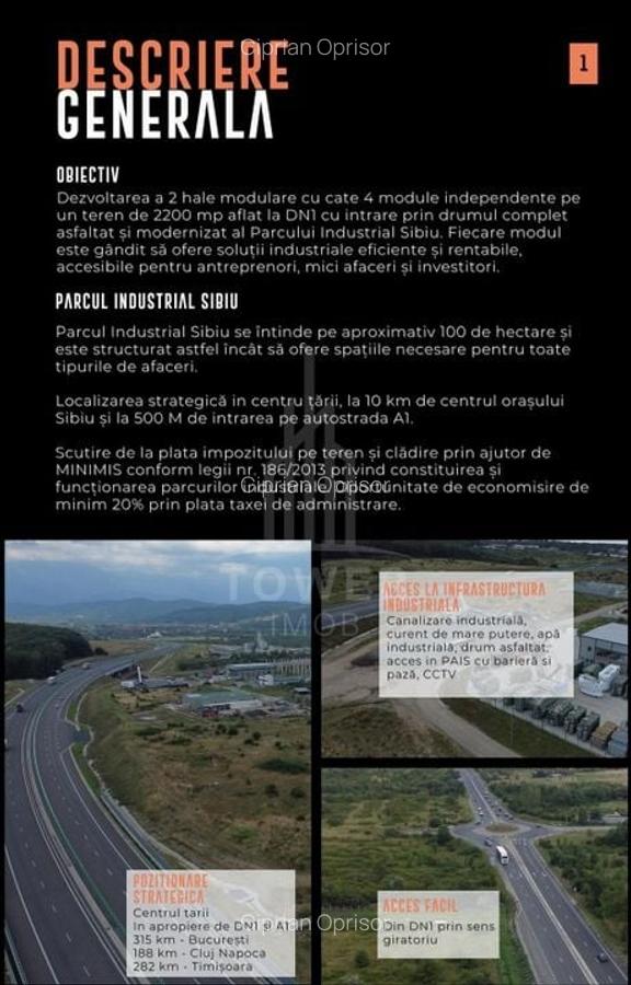 HALE INDUSTRIALE MODERNE ÎN PARCUL INDUSTRIAL SIBIU | 2200mp Teren 200mpu - 3