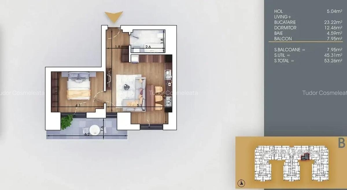 Titan Theodor Pallady metrou Apartament 2 Camere 8 minute metrou - 7