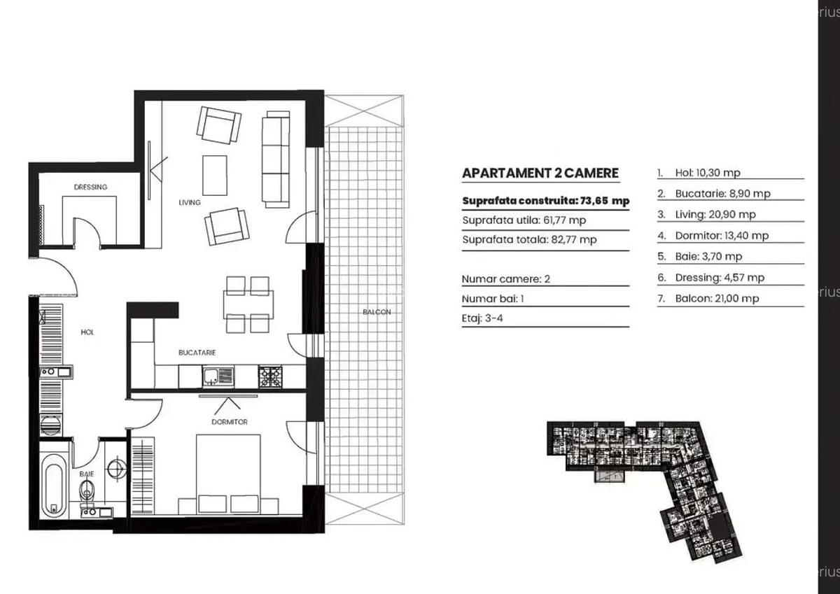 Apartament cu 2 camere decomandat în Barbu Văcărescu - 7