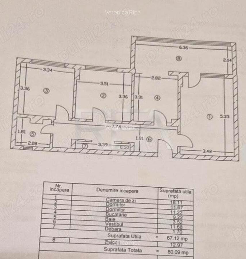3 camere, decomandat, et 3/13, 80 mp-Bdul Iuliu Maniu, Gorjului. - 1