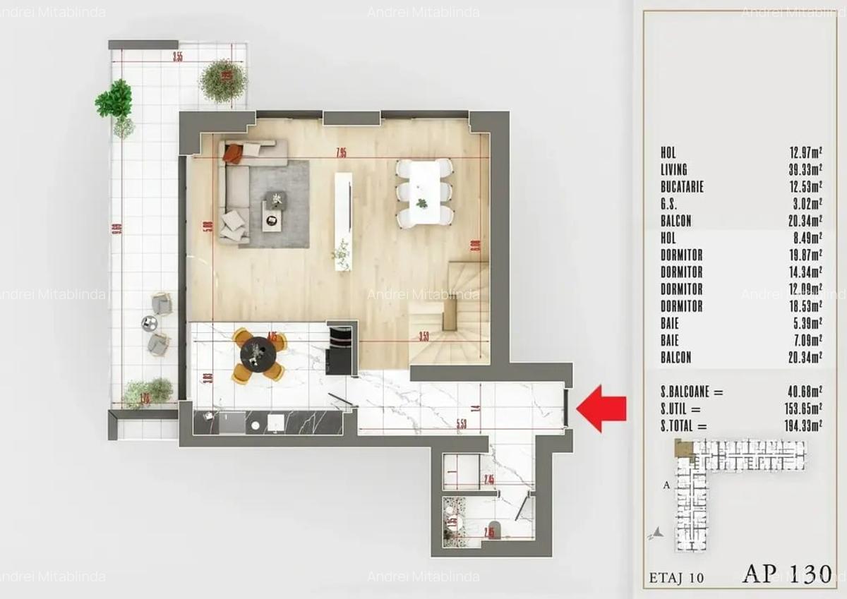 Apartament cu 5 camere decomandat în Titan - 3
