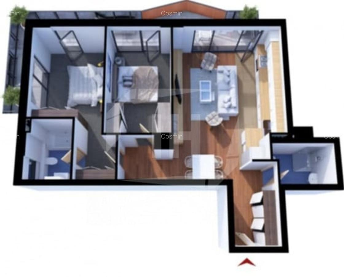 Apartament 3 camere, terasa 23 mp, zona Bazei Sportive Gheorgheni - 13